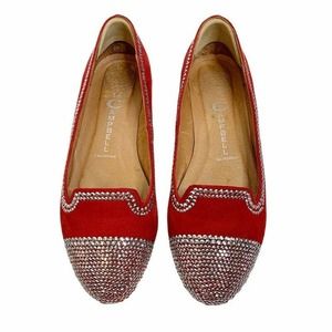 Jeffrey Campbell Marti Stud Flats Red Size 7.5